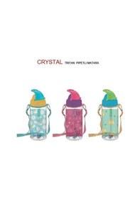 Resim Gıpta Crystal Tritan Desenli Pipetli Matara 500 Cc Mavi 