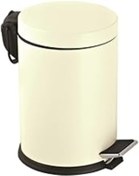 Resim Genel Markalar Vinoks Premium Serisi 5 Litre Hacimli Paslanmaz Banyo-Mutfak Pedallı Çöp Kovası Krem 