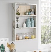 Resim Yurudesign Pera 3'lü Duvar Rafı Mutfak Banyo Rafı Mermer Pr1-ef 