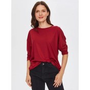 Resim Faik Sönmez Yuvarlak Yaka Kadın Uzun Kol T-shirt 69026 (U69026) 