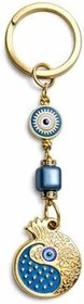 Resim Bereket Simgesi Nar Nazar Anahtarlık - Şans, Bolluk ve Koruma Temalı Dekoratif Çanta & Araba Anahtarlığı - Şık Hediyelik Metal Charm 