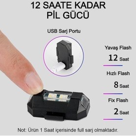 Resim MeyZone Rgb Otomobil Motor Drone Uçak Kanadı Led Şarjlı Kablosuz Mini Led 7 Renkli 