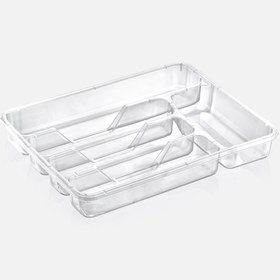 Resim Dünya Plastik Plastik 33.6x27x4.8 cm 5 Bölmeli Çekmece İçi Kaşıklık Şeffaf 
