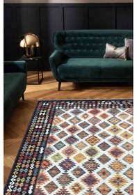 Resim Valencıa-1505 Kaymaz Taban Dekoratif Modern Yıkanabilir Kolay Temizlenen Salon Balkon Mutfak Halısı Kilim Yolluk 