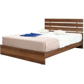 Resim Pasifichome Huga Çift Kişilik Ahşap Karyola Ceviz 180 Cm / Başlıklı Karyola 