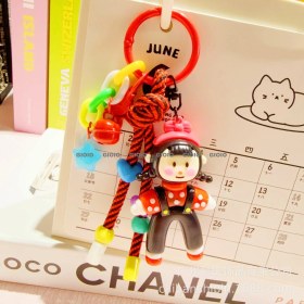 Resim Silver1 Zarif Anti-Kayıp Araba Anahtarlık Okul Çantası Çekicilik Bebek Yaratıcı Erkek ve Kadın Çift Yıldız Ayı Anahtarlık (Yurt Dışından) 