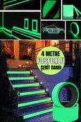 Resim Munico 4 Metre Aydınlık Kendinden yapışkanlı Gece Görüş Karanlıkta Parlayan Güvenlik Uyarı Bandı Dekorasyon 