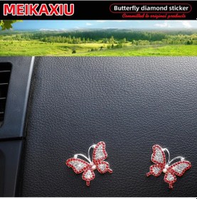 Resim 2 Adet Elmas Kaplı Köpüklü Metal Araba Araba Blingbling Araba Dekorasyon Çıka Kırmızı Kırmızı 