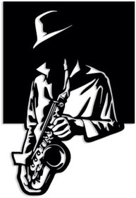 Resim NR Dizayn (290) Saksafon Dekoratif Metal Tablo 69 X 45 