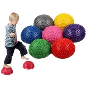 Resim Duyu Denge Nehir Taşları Dikenli Duyusal Denge Yarım Top 6 Lı Set 