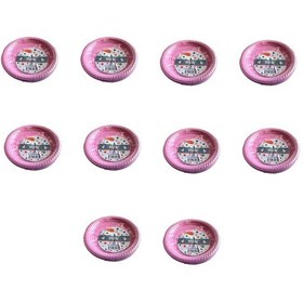 Resim Kullan At Renkli Pembe Parti Davet Plastik Tabak - 17 Cm. - 25 Adetlik 10 Paket 