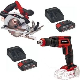 Resim Einhell Te-Cs 18/165/1 Akülü Daire Testere Te-Dy 18 Akülü Alçıpan Vidalama 2X2.5AH Akü Starter Set 