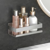 Resim 1 Adet 304 Paslanmaz Çelik Duvara Monte Banyo Depolama Rafı - Şampuan, Saç Kremi ve Vücut Yıkayıcı için Şık Çok Amaçlı Düzenleyici, Modern Minimalist Tasarım, Banyo Dekoru ve Aksesuarları, Raflar 
