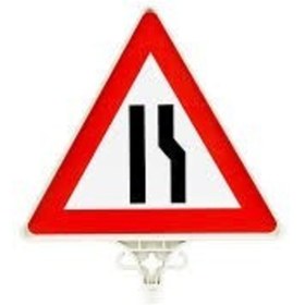 Resim Genel Markalar Üçgen Uyarı Levhası Soldan Daralan Yol Tek Yön 