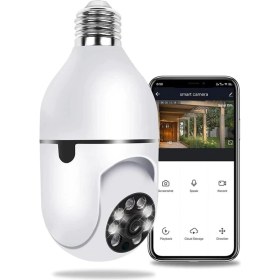 Resim Mesro CMR19 Wifi 360 Panoramik Ampul Kamera Gece Görüş Ses Akıllı Hareket Algılayıcı Güvenlik Kamerası 