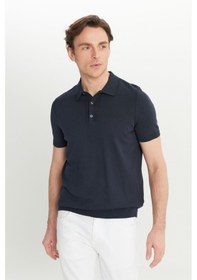 Resim AC&Co / Altınyıldız Classics Erkek Lacı %100 Pamuk Standart Fit Normal Kesim Polo Yaka Triko Tişört Lacı 