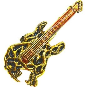 Resim Herşey Nota Gitar Yaka İğnesi Broş Gold 001 