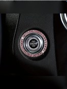 Resim Clear Pink Araç start stop tuş halkası pembe taşlı 1 adet 