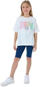 Resim U.S. Polo Assn. Kız Çocuk Tayt Takım, Beyaz, 12-13 Yaş 