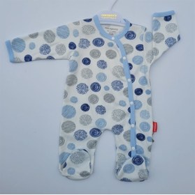 Resim Cocopoco Bebek Patikli Yandan Çıtçıtlı Çizgili Puanlı Tulum 