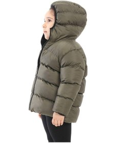 Resim Spor Kız Çocuk Polarlı Kapüşonlu Su Geçirmez Rüzgara Dayanıklı Şişme Kışlık Mont & Kaban-213 Siyah 