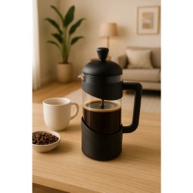 Resim PremiumPort Kapasite 350ML Siyah French Press, Pratik ve Şık Kahve Demleme Aracı 
