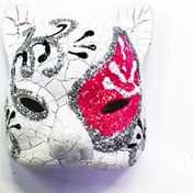 Resim NessiWorld Pembe Renk İşlemeli Seramik Malzemeden İmal Venedik Kedi Model Magnet 