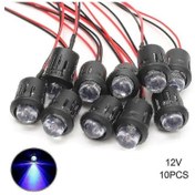 Resim 10 Adet/takım 12v 10mm Önceden Kablolanmış Sabit Led Ultra Parlak Su Berrak Ampul Kablosu 20cm Önceden Kablolanmış Led Mavi 