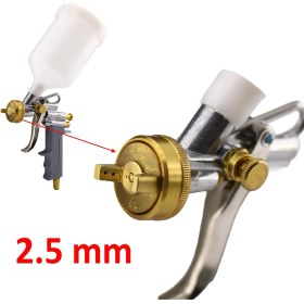 Resim Badem10 Metal Ahşap Plastik Yüzey Boyama Tabancası Üstten Depolu Havalı Boya Tabanca 600 ml 2.5 mm Uç 