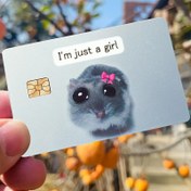 Resim I'M Just a Girl - Sevimli Hamster & Pink Bow Bank Card Skin, PVC Malzeme, Olmayan-Braided, Kredi/Debit Kartları ve Oda Anahtarları için İdeal, Oyun Sever Tasarım | Zihinsel Tasarım | PVC Yapımı, Hamster Aksesuarları Erkekler ve Kadınlar için Uygun. 