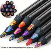 Resim 12 adet, Gökkuşağı Gradyan Sihirli Kalem - Yaratıcı Kurşun Seti, Canlı Grafiti ve Boyama İşaretleri, Kawaii Yaratıcı Yazı ve Sanat Malzemeleri 