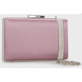 Resim Lela Zincir Askılı Bayan Abiye Çanta 3471368Saten Mürdüm 