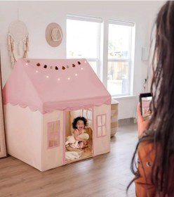 Resim Pembe Oyun Çadırı Masal Evi Çocuk Oyun Evi Pembe Rüya Evi Renkli Oyun Çadırı Oyun Alanı 