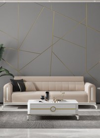 Resim SANDALİE Bella Gold Üçlü Salon&oturma Odası Kanepe - Krem 