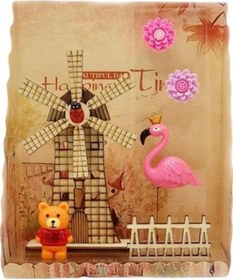 Resim Işıklı Değirmen Flamingo Ve Teddy 