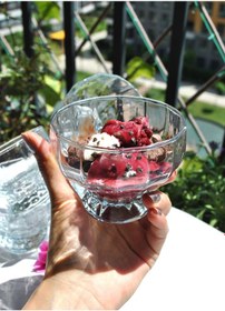 Resim 3'lü Cam Dondurma Kasesi Magnolya Çerezlik Ayaklı Kase 225 Ml Jas 