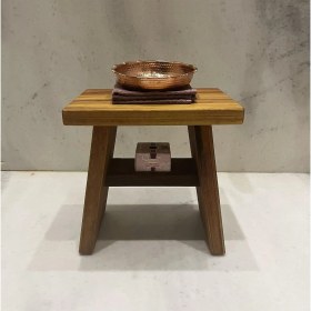 Resim Braventa Collection Shark Anatolia Iroko Ahşap Banyo Taburesi Oturak Büyük Boy 