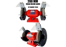 Resim Dynamic Tech Profesyonel Çark Motoru Zımpara Balta Bıçak Bileme Makinesi Taş Motoru Taşlama 200 mm 