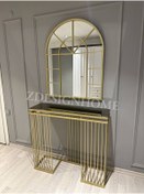Resim zdesignhome 80x100 Cm Ayna + 90x30x100 Cm Dresuar Gold Takım 