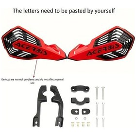 Resim Tongdashop Ktm Yamaha Honda Exc Crf İçin Kırmızı Siyah Evrensel Motosiklet Elcik Koruyucu 360 Döner Kaymaz Tasarım 