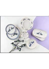 Resim Pure Bone 27 Parça Yemek Takımı Beyaz - Mavi 