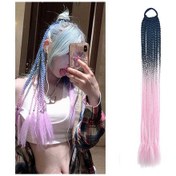 Resim Cbtx Fqxbmw Renkli Örgü Saç Bandı Peruk Mısır İpek Renkli Rasta At Kuyruğu, Renk: 02 