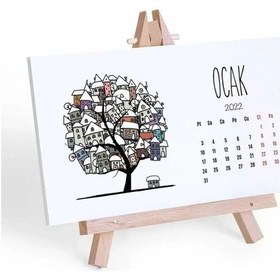 Resim Mevsim Ağaclı 2027 Takvim Şövale Ayaklı Takvim 