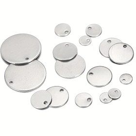 Resim 10/20/50 adet 6-30mm Paslanmaz Çelik Yuvarlak Şanslar Boş Damgalama Etiket Kolye Takı Yapım Malzemeleri için 