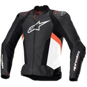 Resim Alpinestars Missile V3 Airflow Deri Korumalı Motosiklet Montu Siyah Beyaz Kırmızı 