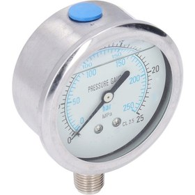 Resim Dianziye Stainless Steel Vakum Basınç Ölçer, Cam Gösterge Paneli, 1/4 İnç Npt Bağlantı, 0-25 Mpa, Endüstriyel/ev Kullanıma Uygun, Akışkan Basıncı Ölçümü 