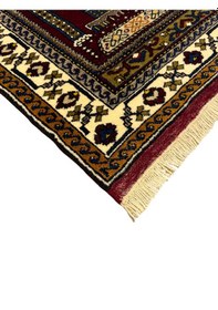 Resim El Dokuma Sıfır Yahyalı Namazlık 80x130 Kök Boya %100 Yün Seccade Kırmızı 