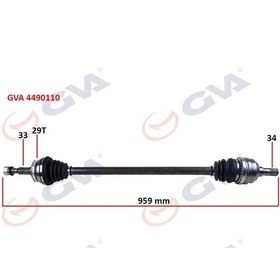Resim Komple Aks Sağ Vectra B 1.6i-1.8i-2.0i 95-03 Abs Li 29 Diş 959mm 374249-374103-90496976 