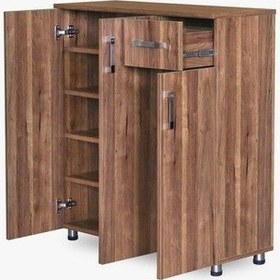 Resim Ayakkabılık Çok Amaç Model Parlak Ceviz Hard Suntalem Demonte 5R (459776525) Ceviz 