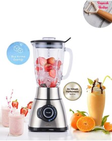 Resim Karaca Smothiler, Milkshakeler, Sebze Suları Buz Kırıcı 1.5lt Cam Hazneli Smoothie Blender 1200w 